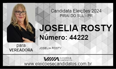 Candidato JOSELIA ROSTY 2024 - PIRAÍ DO SUL - Eleições