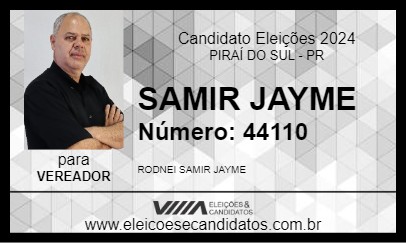 Candidato SAMIR JAYME 2024 - PIRAÍ DO SUL - Eleições