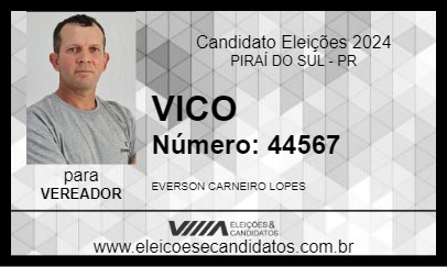 Candidato VICO 2024 - PIRAÍ DO SUL - Eleições