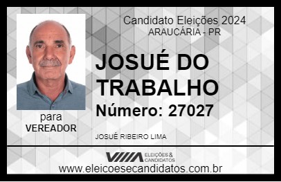 Candidato JOSUÉ DO TRABALHO 2024 - ARAUCÁRIA - Eleições