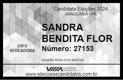 Candidato SANDRA BENDITA FLOR 2024 - ARAUCÁRIA - Eleições