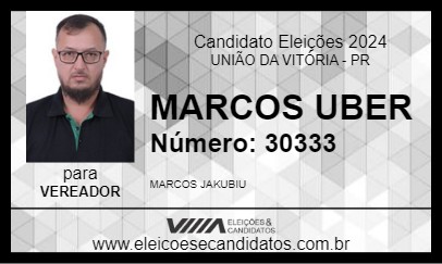 Candidato MARCOS UBER 2024 - UNIÃO DA VITÓRIA - Eleições