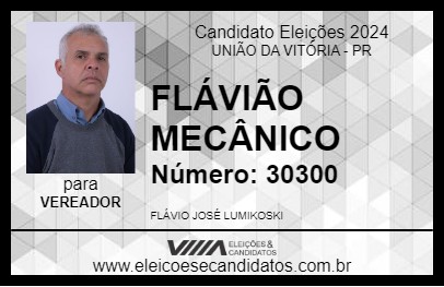 Candidato FLÁVIÃO MECÂNICO 2024 - UNIÃO DA VITÓRIA - Eleições