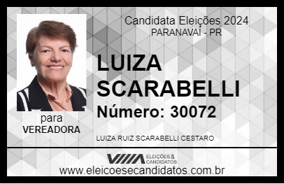 Candidato LUIZA SCARABELLI 2024 - PARANAVAÍ - Eleições