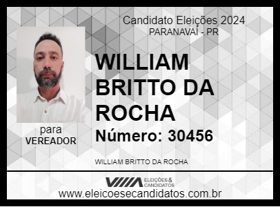 Candidato WILLIAM BRITTO DA ROCHA 2024 - PARANAVAÍ - Eleições