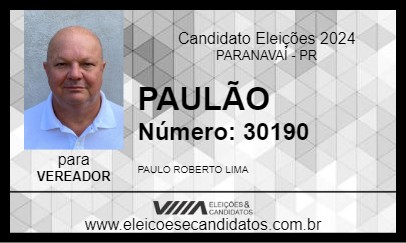 Candidato PAULÃO ARTESANATOS 2024 - PARANAVAÍ - Eleições