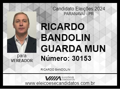 Candidato RICARDO BANDOLIN GUARDA MUN 2024 - PARANAVAÍ - Eleições