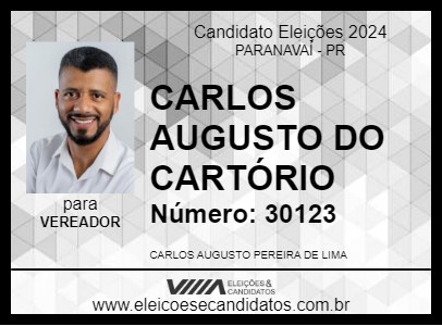 Candidato CARLOS AUGUSTO DO CARTÓRIO 2024 - PARANAVAÍ - Eleições