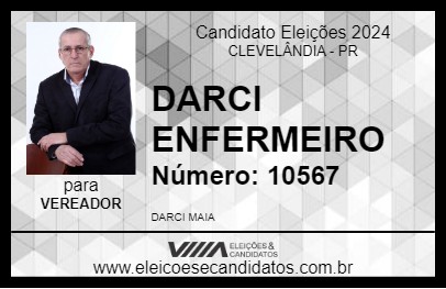 Candidato DARCI ENFERMEIRO 2024 - CLEVELÂNDIA - Eleições