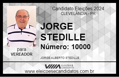 Candidato JORGE  STEDILLE 2024 - CLEVELÂNDIA - Eleições