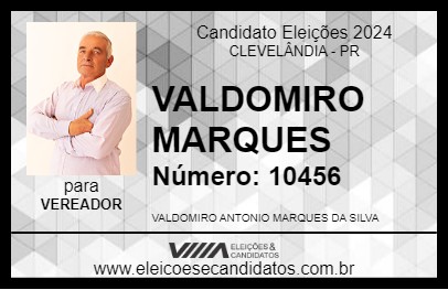 Candidato VALDOMIRO MARQUES 2024 - CLEVELÂNDIA - Eleições