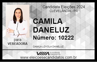 Candidato CAMILA DANELUZ 2024 - CLEVELÂNDIA - Eleições