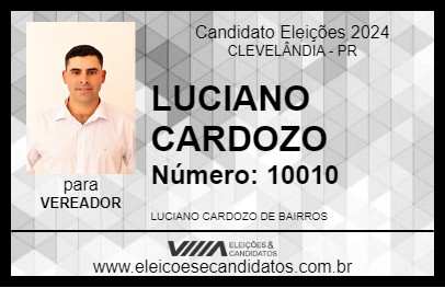 Candidato LUCIANO CARDOZO 2024 - CLEVELÂNDIA - Eleições