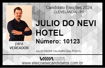 Candidato JULIO DO NEVI HOTEL 2024 - CLEVELÂNDIA - Eleições