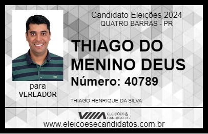 Candidato THIAGO DO MENINO DEUS 2024 - QUATRO BARRAS - Eleições