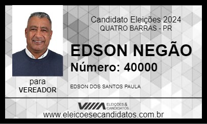 Candidato EDSON NEGÃO 2024 - QUATRO BARRAS - Eleições