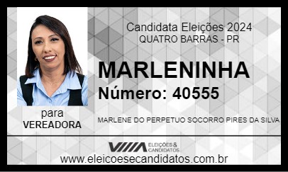 Candidato MARLENINHA 2024 - QUATRO BARRAS - Eleições