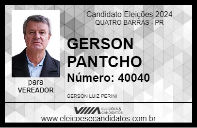 Candidato GERSON PANTCHO 2024 - QUATRO BARRAS - Eleições