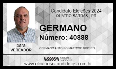 Candidato GERMANO 2024 - QUATRO BARRAS - Eleições