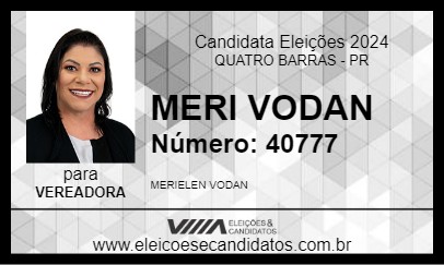 Candidato MERI VODAN 2024 - QUATRO BARRAS - Eleições