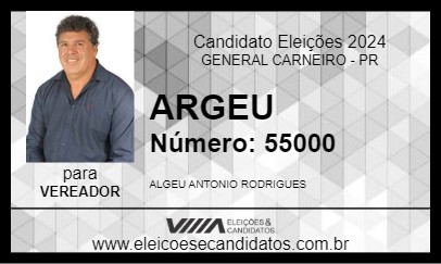 Candidato ARGEU 2024 - GENERAL CARNEIRO - Eleições