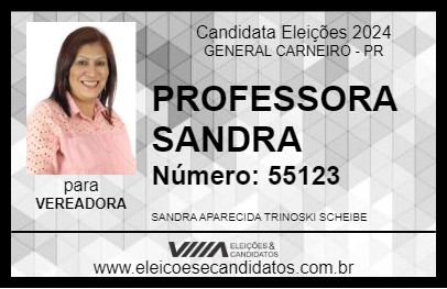 Candidato PROFESSORA SANDRA 2024 - GENERAL CARNEIRO - Eleições