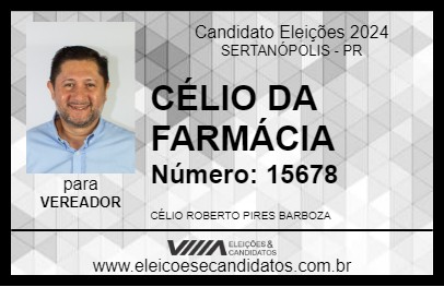 Candidato CÉLIO DA FARMÁCIA 2024 - SERTANÓPOLIS - Eleições