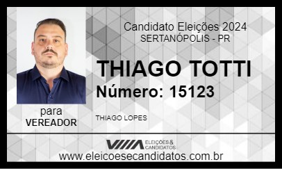 Candidato THIAGO TOTTI 2024 - SERTANÓPOLIS - Eleições