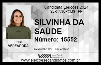 Candidato SILVINHA DA SAÚDE 2024 - SERTANÓPOLIS - Eleições