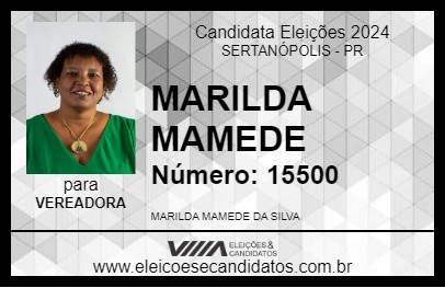 Candidato MARILDA MAMEDE 2024 - SERTANÓPOLIS - Eleições