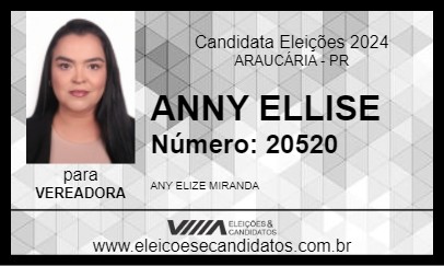 Candidato ANNY ELLISE 2024 - ARAUCÁRIA - Eleições