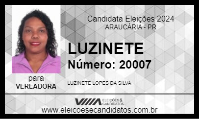 Candidato LUZINETE 2024 - ARAUCÁRIA - Eleições