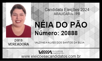 Candidato NÉIA DO PÃO 2024 - ARAUCÁRIA - Eleições