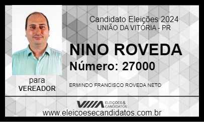 Candidato NINO ROVEDA 2024 - UNIÃO DA VITÓRIA - Eleições