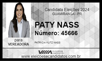 Candidato PATY NASS 2024 - GUAMIRANGA - Eleições