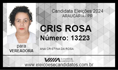 Candidato CRIS ROSA 2024 - ARAUCÁRIA - Eleições