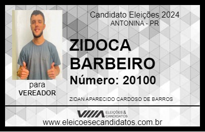 Candidato ZIDOCA BARBEIRO 2024 - ANTONINA - Eleições