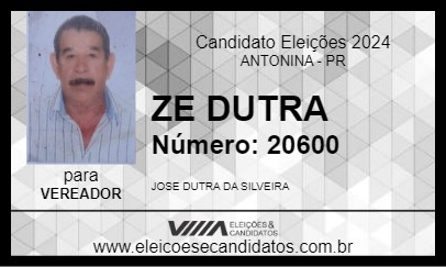 Candidato ZE DUTRA 2024 - ANTONINA - Eleições