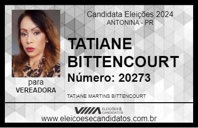 Candidato TATIANE BITTENCOURT 2024 - ANTONINA - Eleições