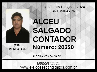 Candidato ALCEU  SALGADO CONTADOR 2024 - ANTONINA - Eleições