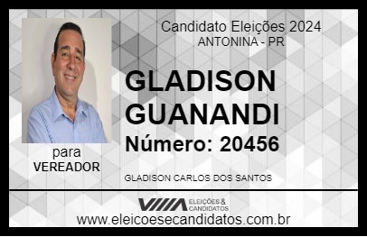 Candidato GLADISON GUANANDI 2024 - ANTONINA - Eleições