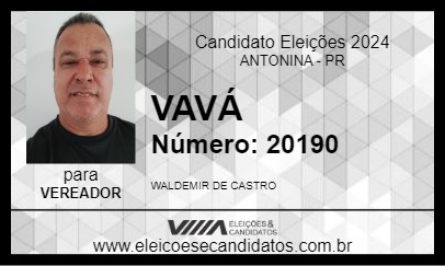 Candidato VAVÁ 2024 - ANTONINA - Eleições