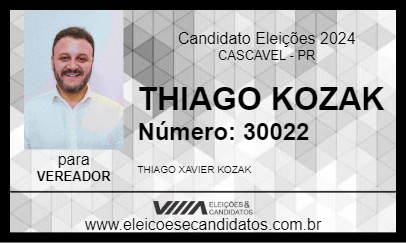 Candidato THIAGO KOZAK 2024 - CASCAVEL - Eleições