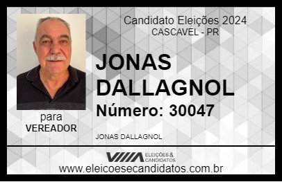 Candidato JONAS DALLAGNOL 2024 - CASCAVEL - Eleições