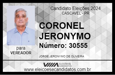 Candidato CORONEL JERONYMO 2024 - CASCAVEL - Eleições