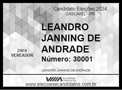 Candidato LEANDRO JANNING DE ANDRADE 2024 - CASCAVEL - Eleições