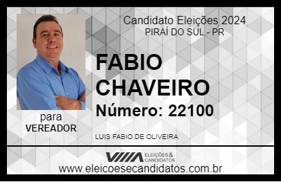 Candidato FABIO CHAVEIRO 2024 - PIRAÍ DO SUL - Eleições