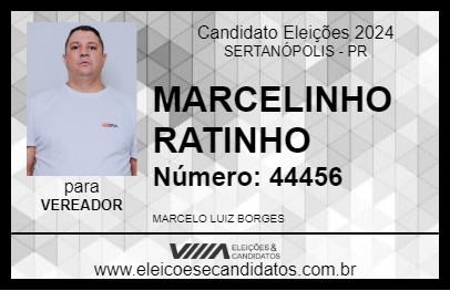 Candidato MARCELINHO RATINHO 2024 - SERTANÓPOLIS - Eleições