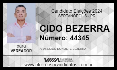 Candidato CIDO BEZERRA 2024 - SERTANÓPOLIS - Eleições