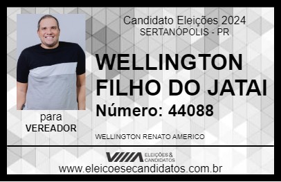 Candidato WELLINGTON FILHO DO JATAI 2024 - SERTANÓPOLIS - Eleições